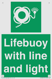 Lifebuoy with line and light